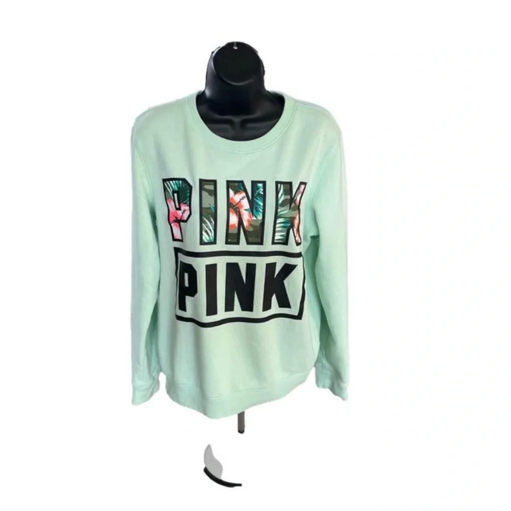 Victoria's Secret PINK Sweatshirt - Size Small - Color: Light Green